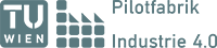 Logo Pilotfabrik im Stil von aspern Seestadt 